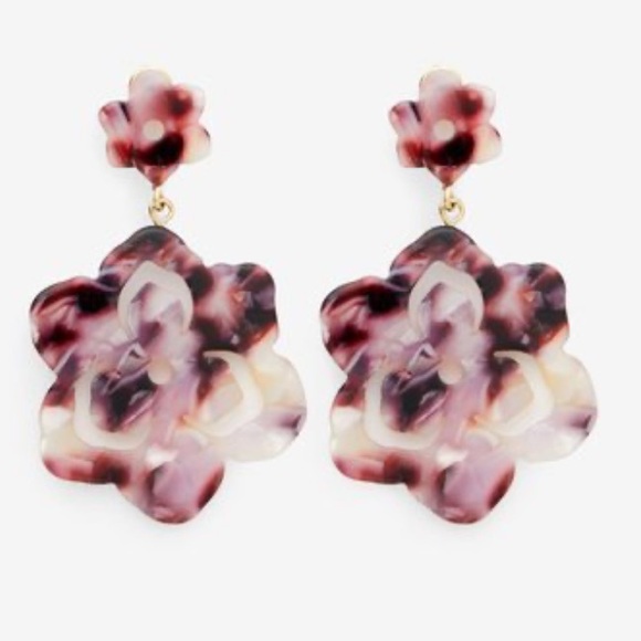 Draper James magnolia Flower drop Earrings - Picture 2 of 2